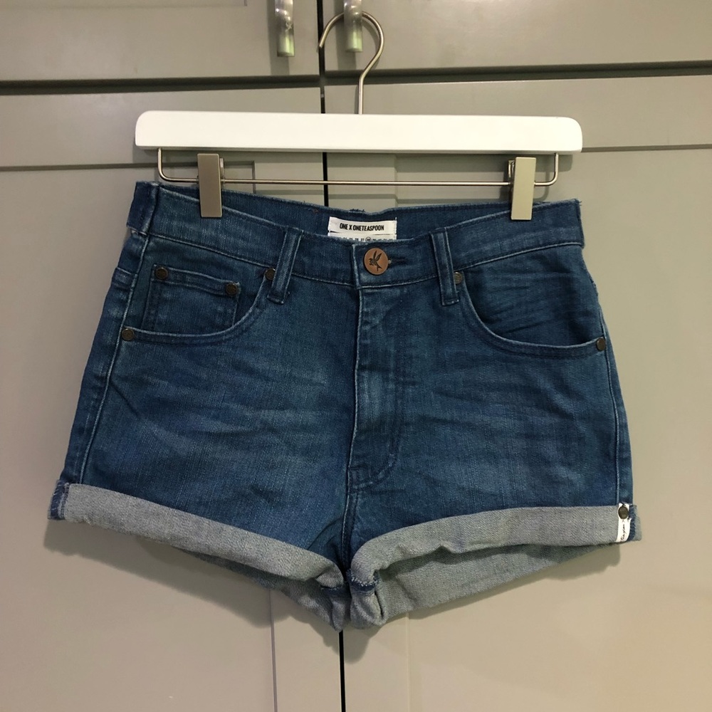 One Teaspoon | Bleu Sabbath Harlets shorts 28 NWT